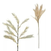 kunsttak pluimen met Led lampjes creme/champagne